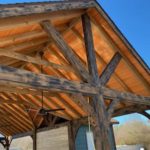 Custom Alpine wood pavilion woodwork